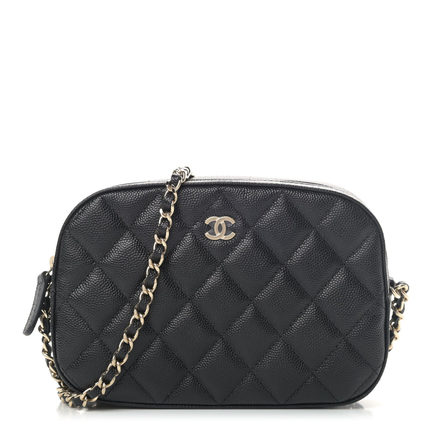 Caviar Quilted Vanity With Chain Black