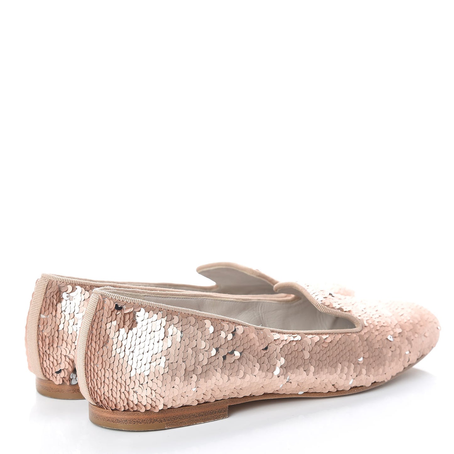 Sequin CC Moccasin Loafers 39 Pink