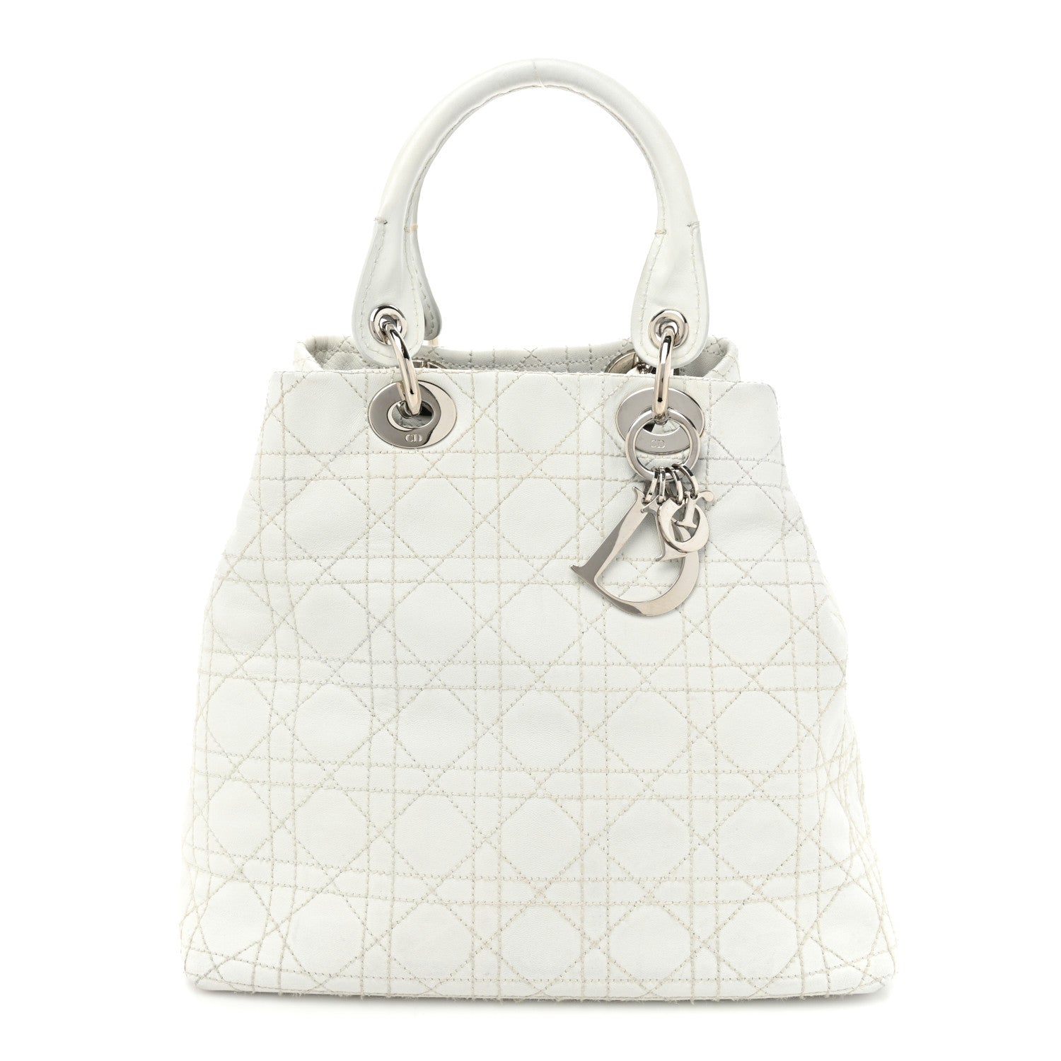 Christian Dior Lambskin Cannage Medium Soft Lady Dior White 1 of 14