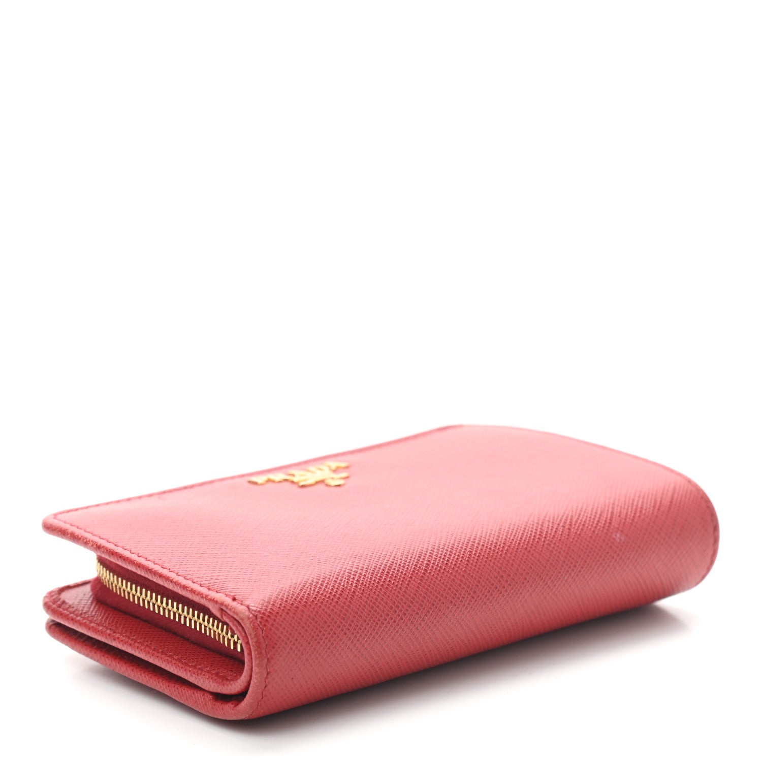 Prada Saffiano Metal Compact Wallet Rubino 4 of 7