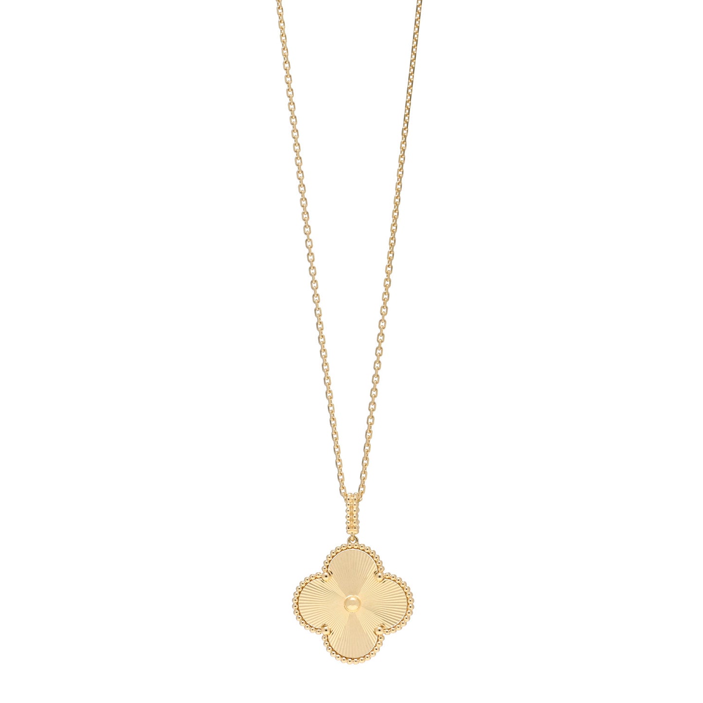 18K Yellow Gold Guilloche Magic Alhambra Long Necklace