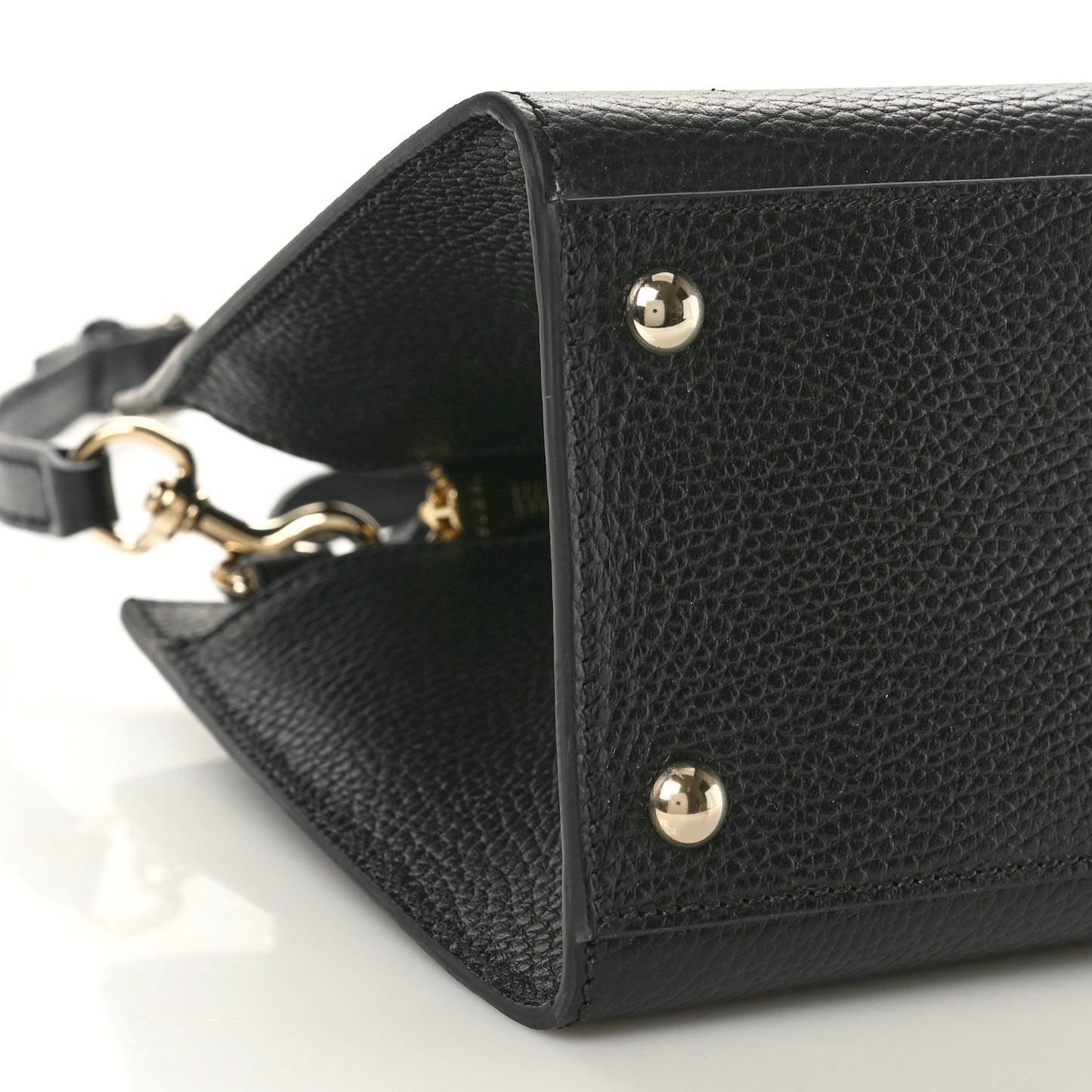 Pebbled Calfskin Medium Soho Top Handle Satchel Black