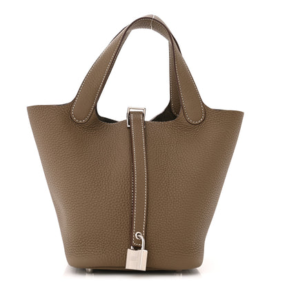 Hermes Taurillon Clemence Picotin Lock 18 PM Etoupe 1 of 11
