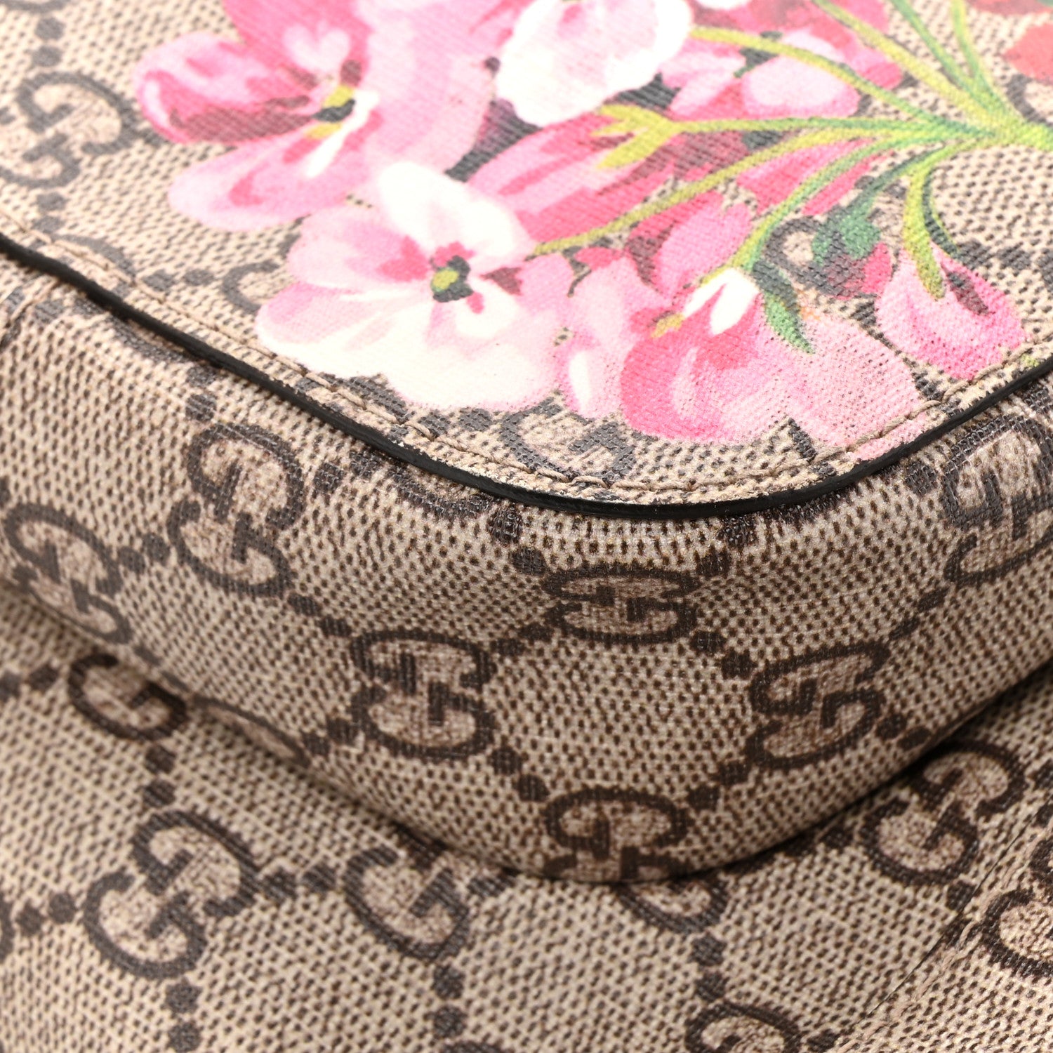 Gucci GG Supreme Monogram Blooms Medium Single Buckle Backpack Beige Multicolor Dry Rose 11 of 13