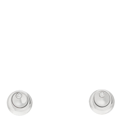 Tiffany Sterling Silver Diamond Elsa Peretti Round Disc Earrings 1 of 4