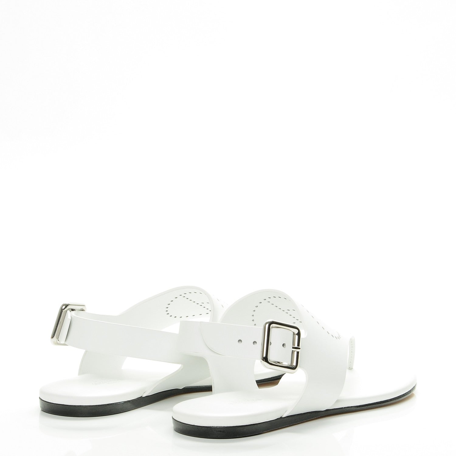 Hermes Calfskin Kola Sandals 37 White 4 of 7