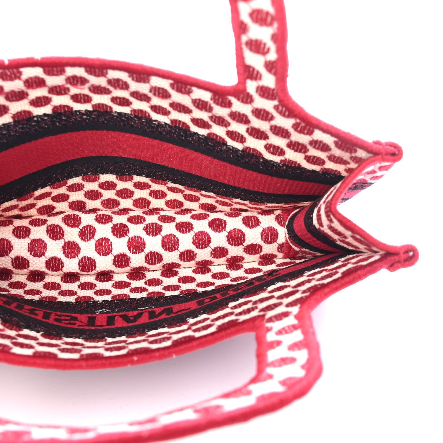 Christian Dior Canvas DiorAmour Dots Mini Book Tote Red 4 of 5