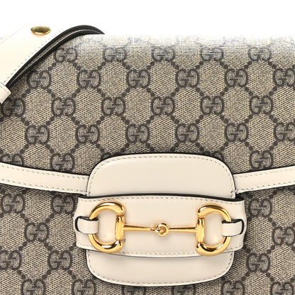 Gucci GG Supreme Monogram Horsebit 1955 Shoulder Bag Beige Mystic White 8 of 10