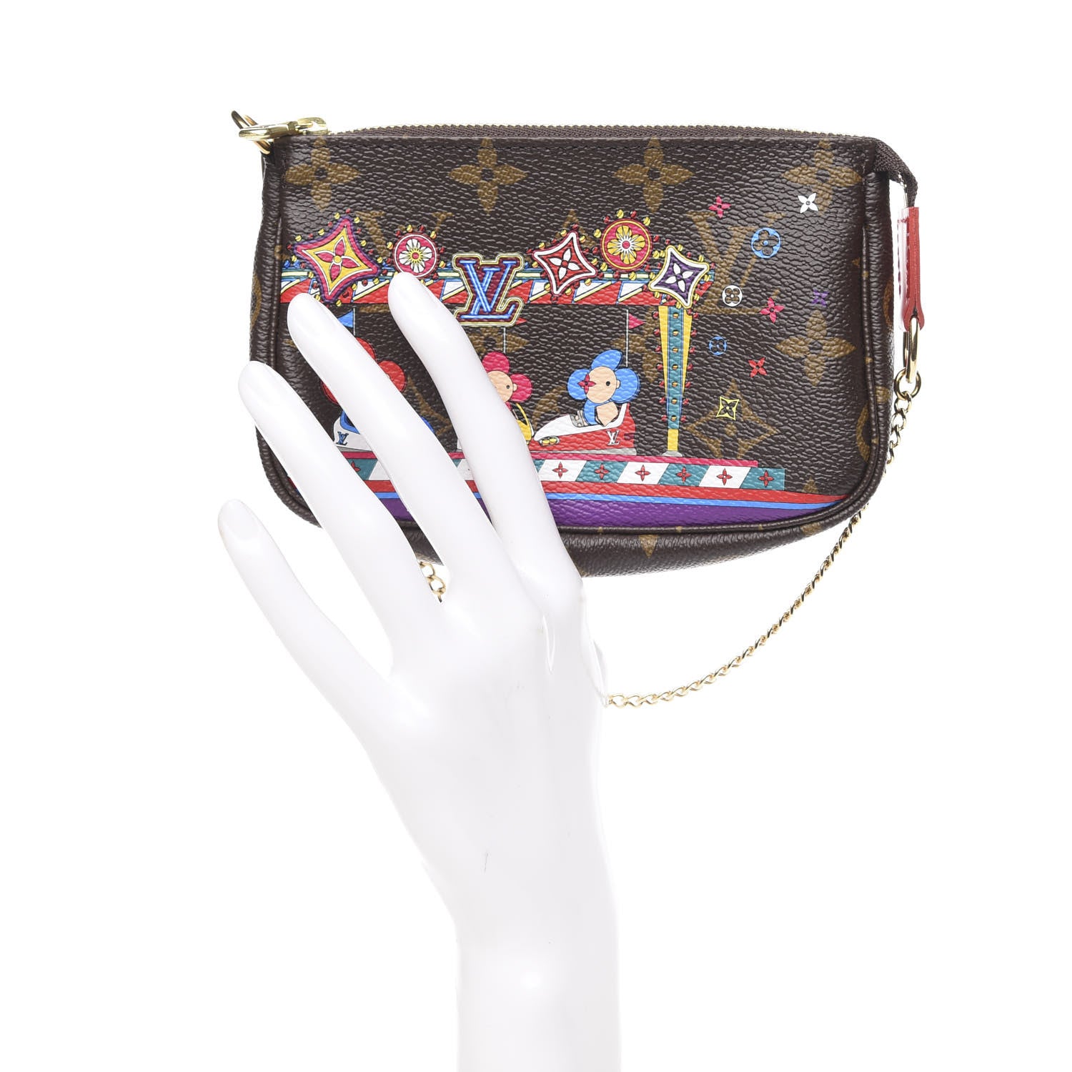 Louis Vuitton Monogram 2020 Christmas Animation Bumper Cars Mini Pochette Accessories Coquelicot 2 of 10