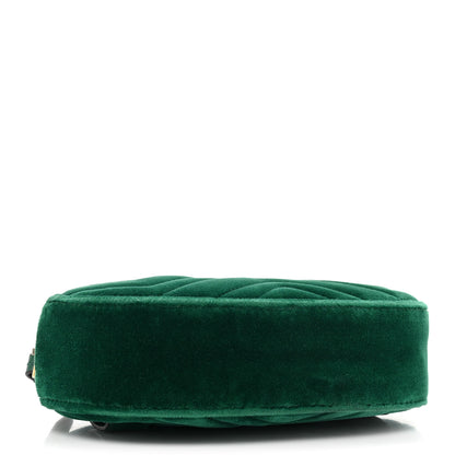 Gucci Velvet Matelasse GG Marmont Belt Bag 85 34 Green 4 of 13