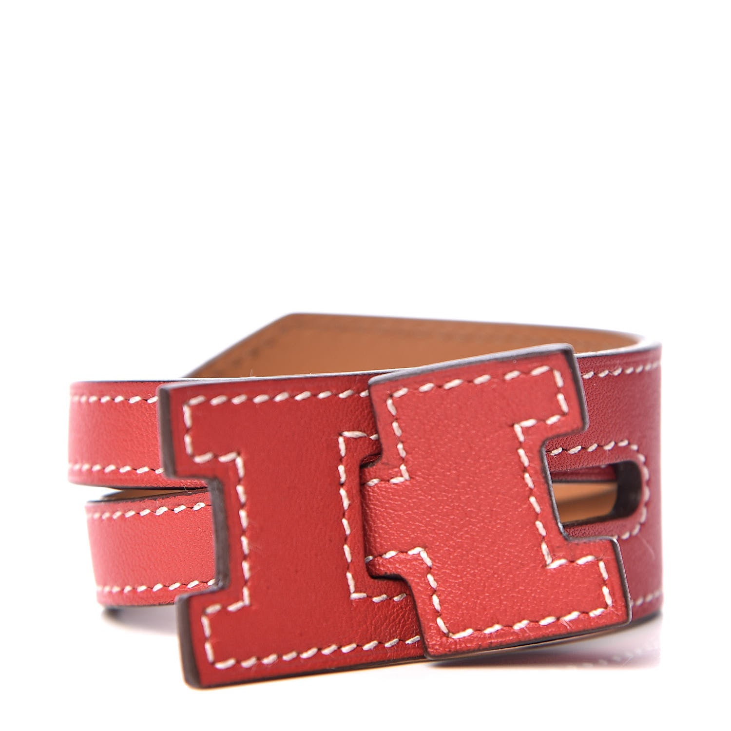 Hermes Swift Jet Lag Double Tour Bracelet T3 Vermillion 1 of 4