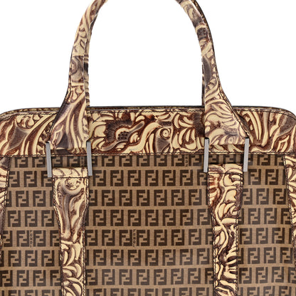 Fendi Vinyl Zucchino Top Handle Satchel Tobacco Beige 8 of 14