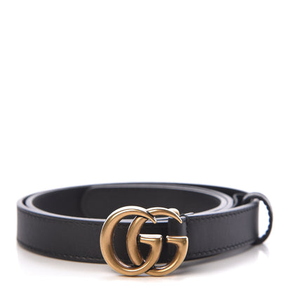 Gucci Calfskin Double G 20mm Belt 75 30 Black 1 of 6