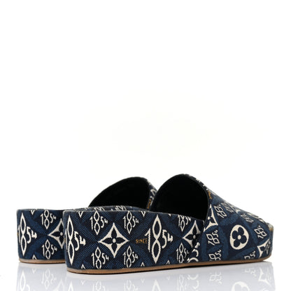 Louis Vuitton Jacquard Since 1854 Flatform Sandals 36 Blue 4 of 8