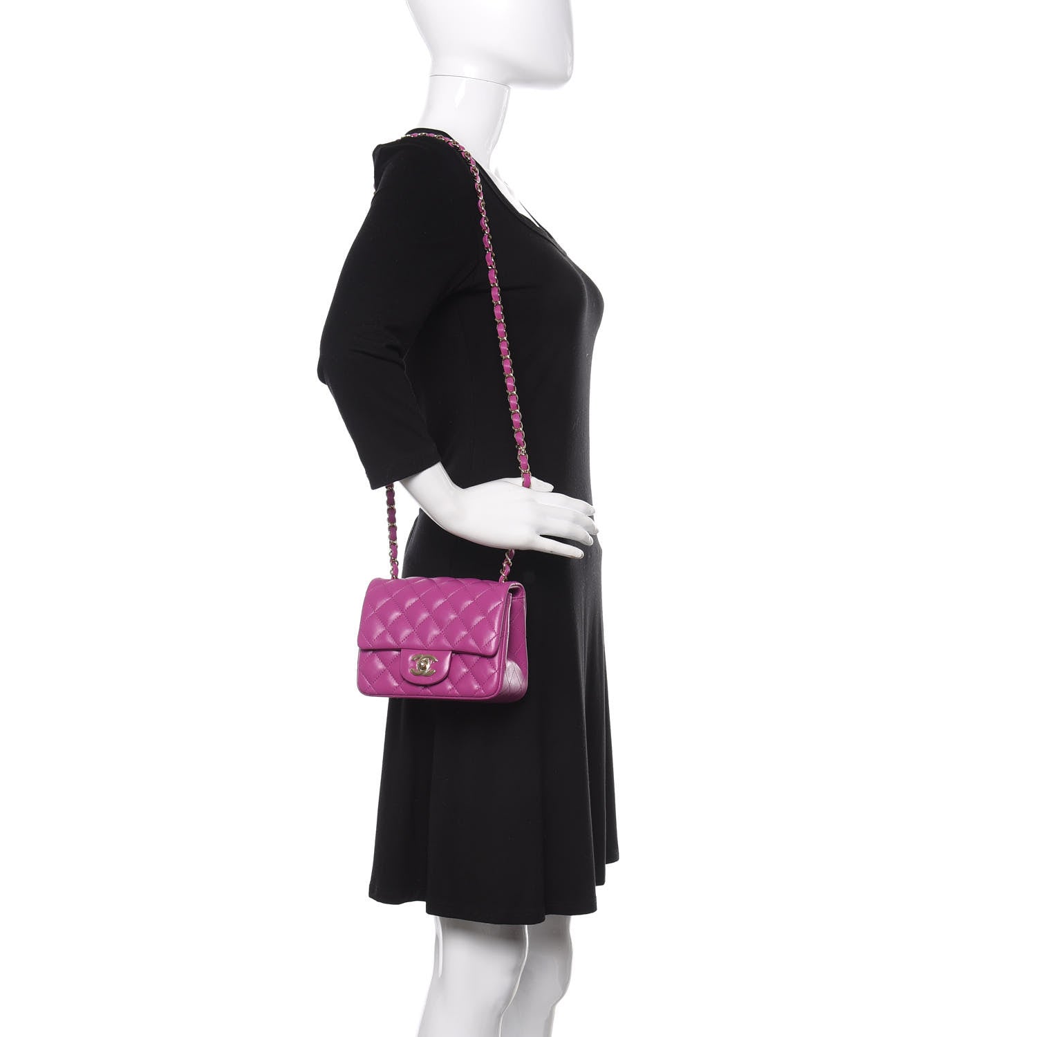 Chanel Lambskin Quilted Mini Square Flap Purple 2 of 10