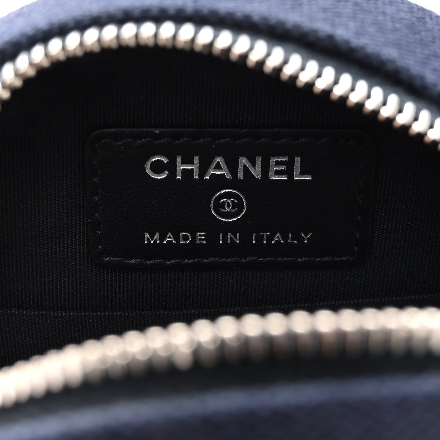 Chanel Canvas CC Studded Round Clutch With Chain Navy 6 of 9