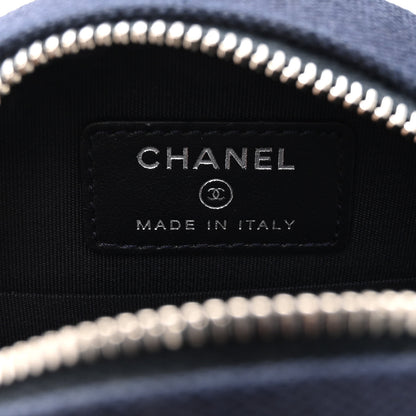 Chanel Canvas CC Studded Round Clutch With Chain Navy 6 of 9