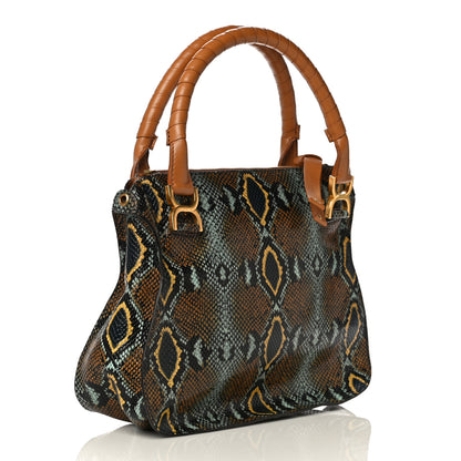 Chloe Snakeskin Calfskin Embossed Medium Marcie Satchel Multicolor 2 of 12