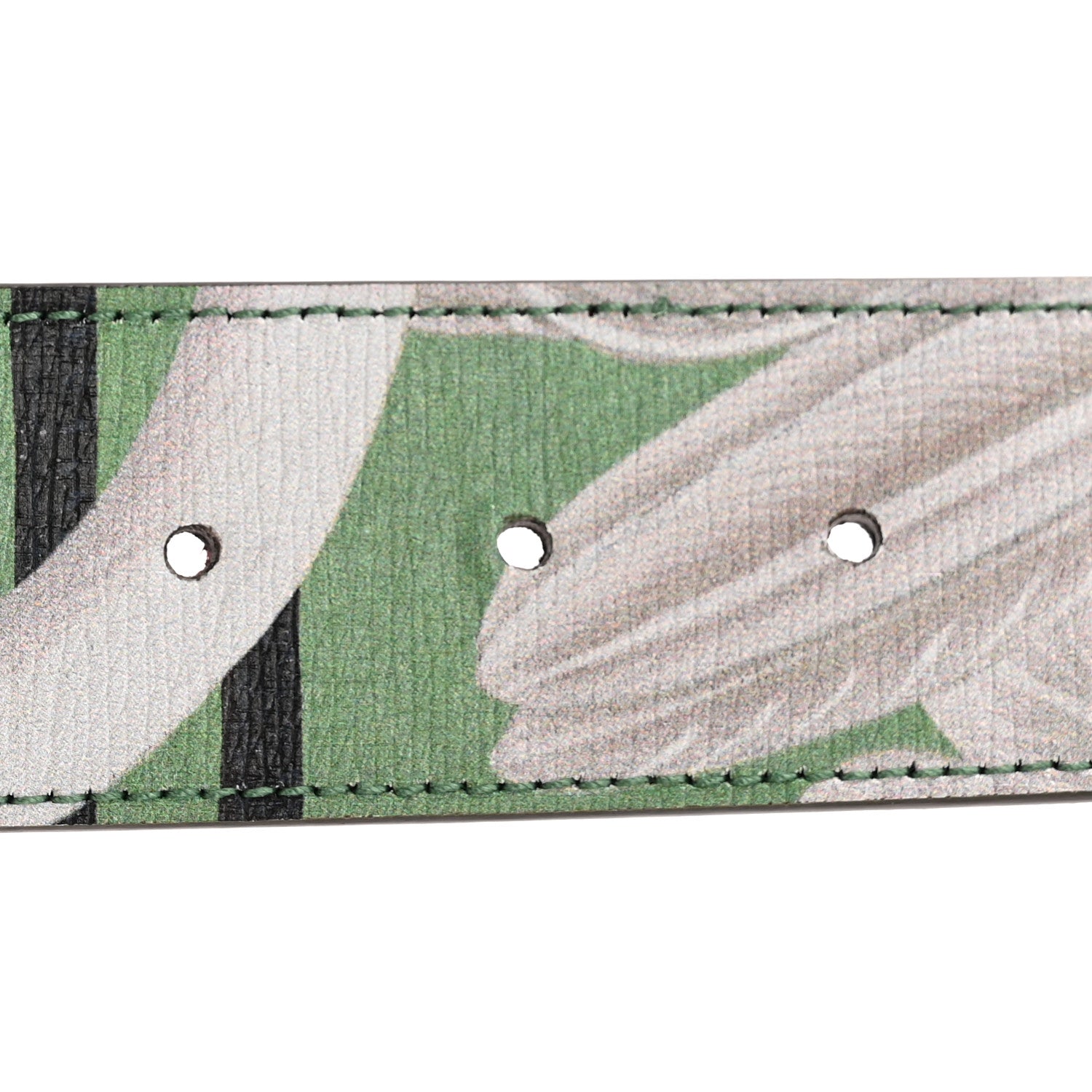 Gucci Calfskin Floral Heron G Cube Memorable Buckle 40mm Belt 80 32 Pink Green Multicolor 3 of 6