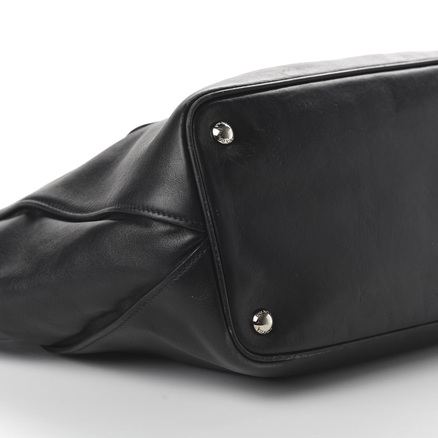 Soft Calfskin Studded East West Tote Black