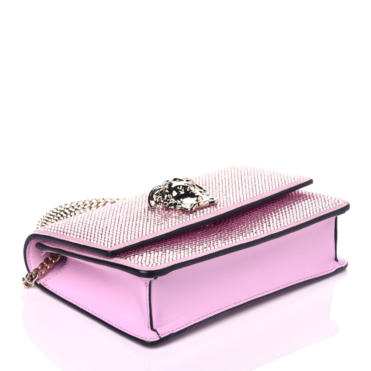 Vitello Crystal Palazzo Evening Bag Pink