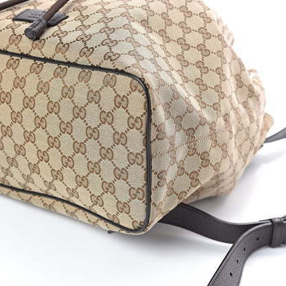Gucci Monogram Dollar Calfskin O Drawstring Backpack Beige Ebony Testa di Moro Dark Chocolate 9 of 9