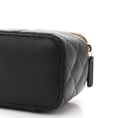 Chanel Caviar Quilted Mini Vanity Case With Chain Black 10 of 11