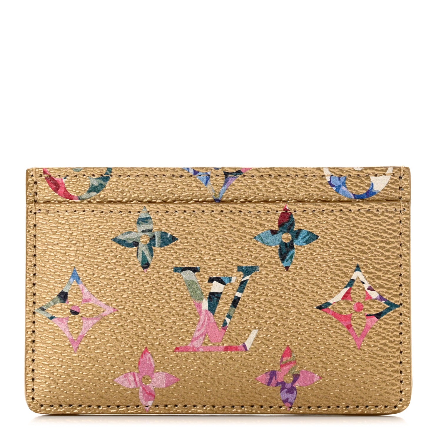 Louis Vuitton Metallic Monogram LV Garden Card Holder Gold 1 of 6