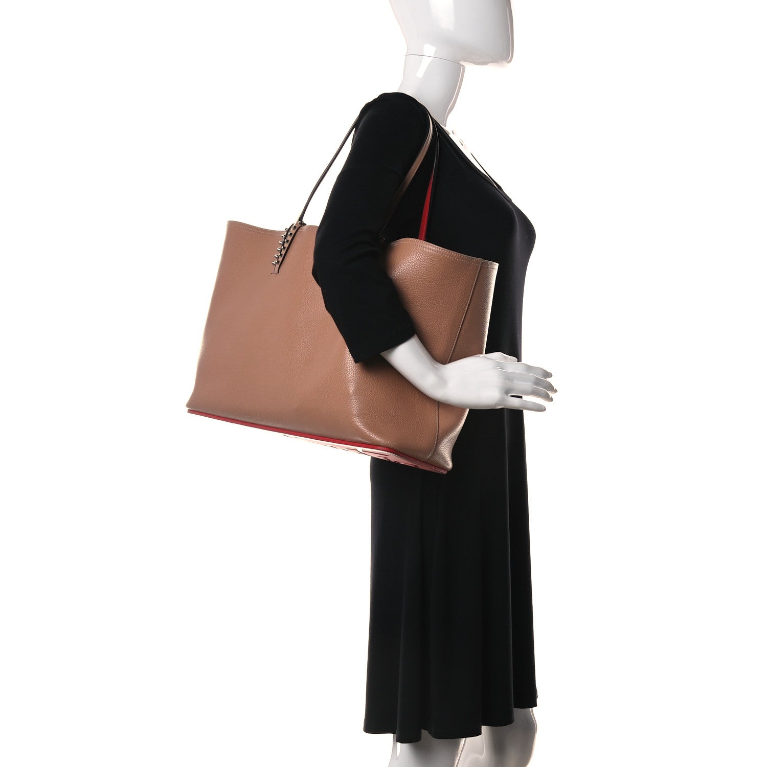 Christian Louboutin Calfskin Spikes East West Cabata Tote Nude 3 of 8