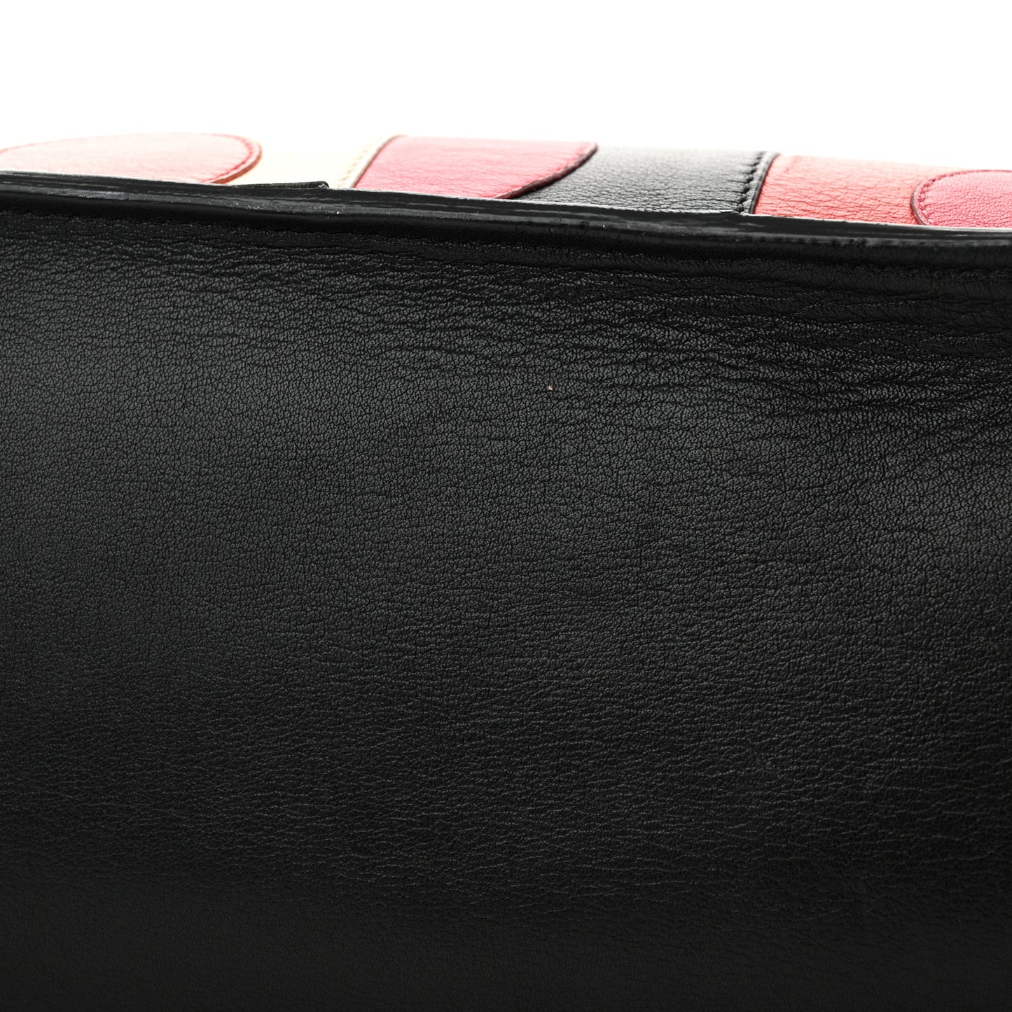 Calfskin Carmen Medium Tote Black Deep Rose