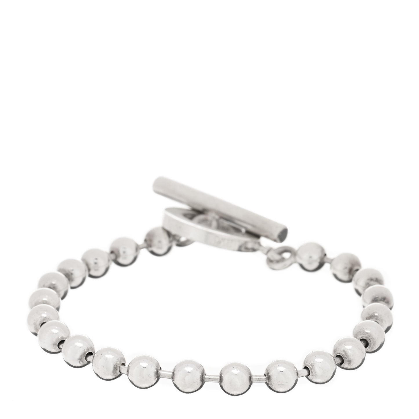 Sterling Silver Boule Bead Toggle Bracelet