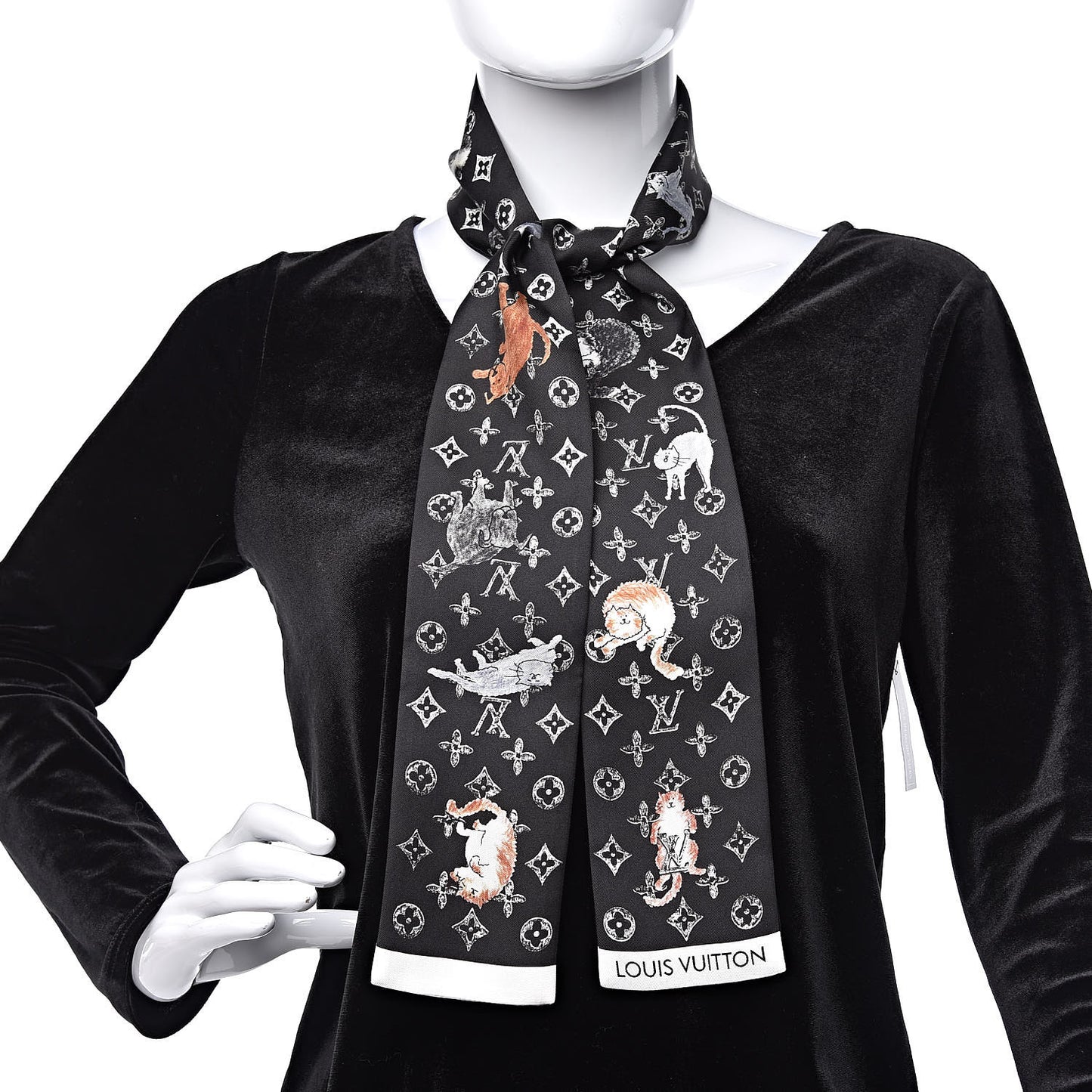 Silk Catogram Classic Bandeau Black