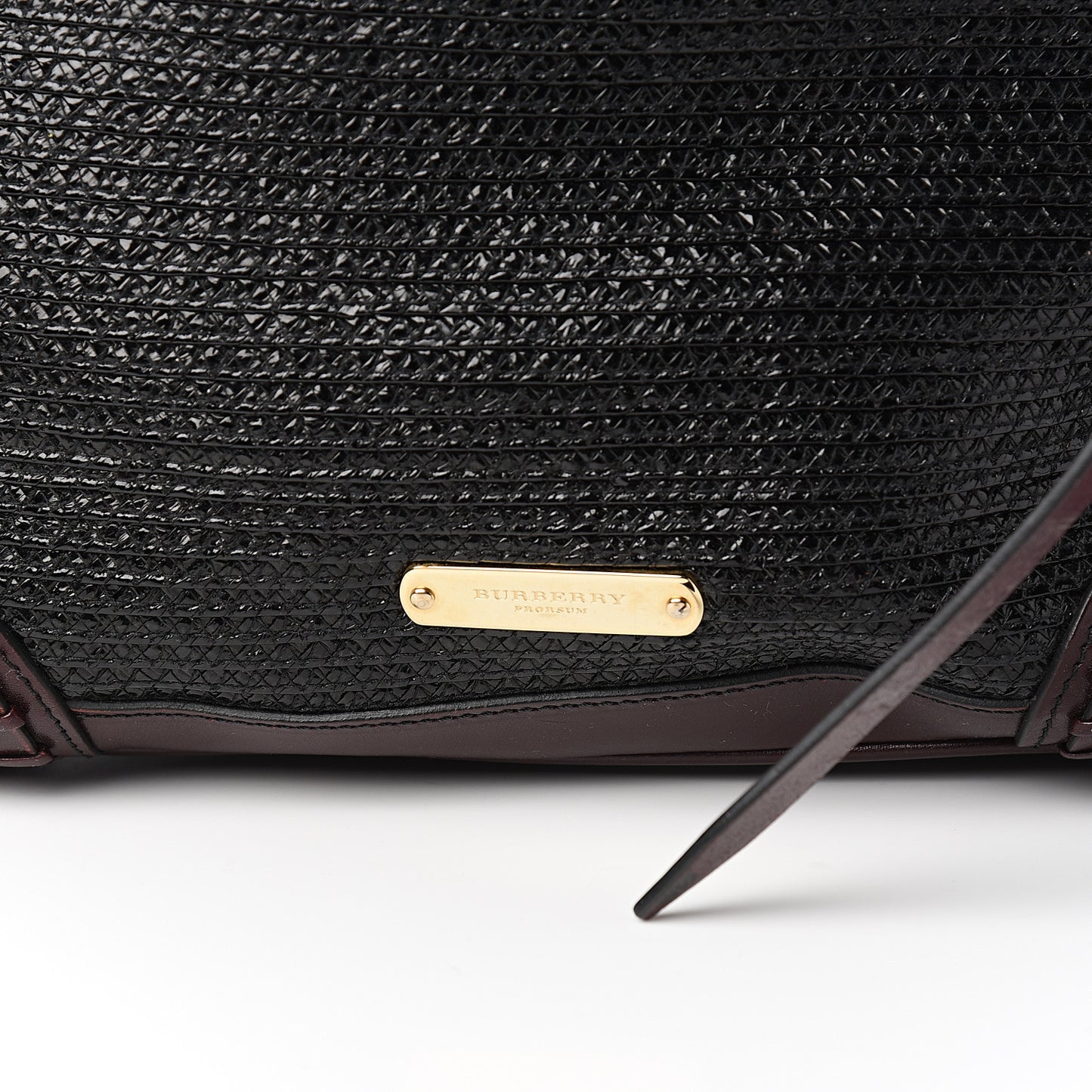 Raffia Whipstitch Bag Brown Black