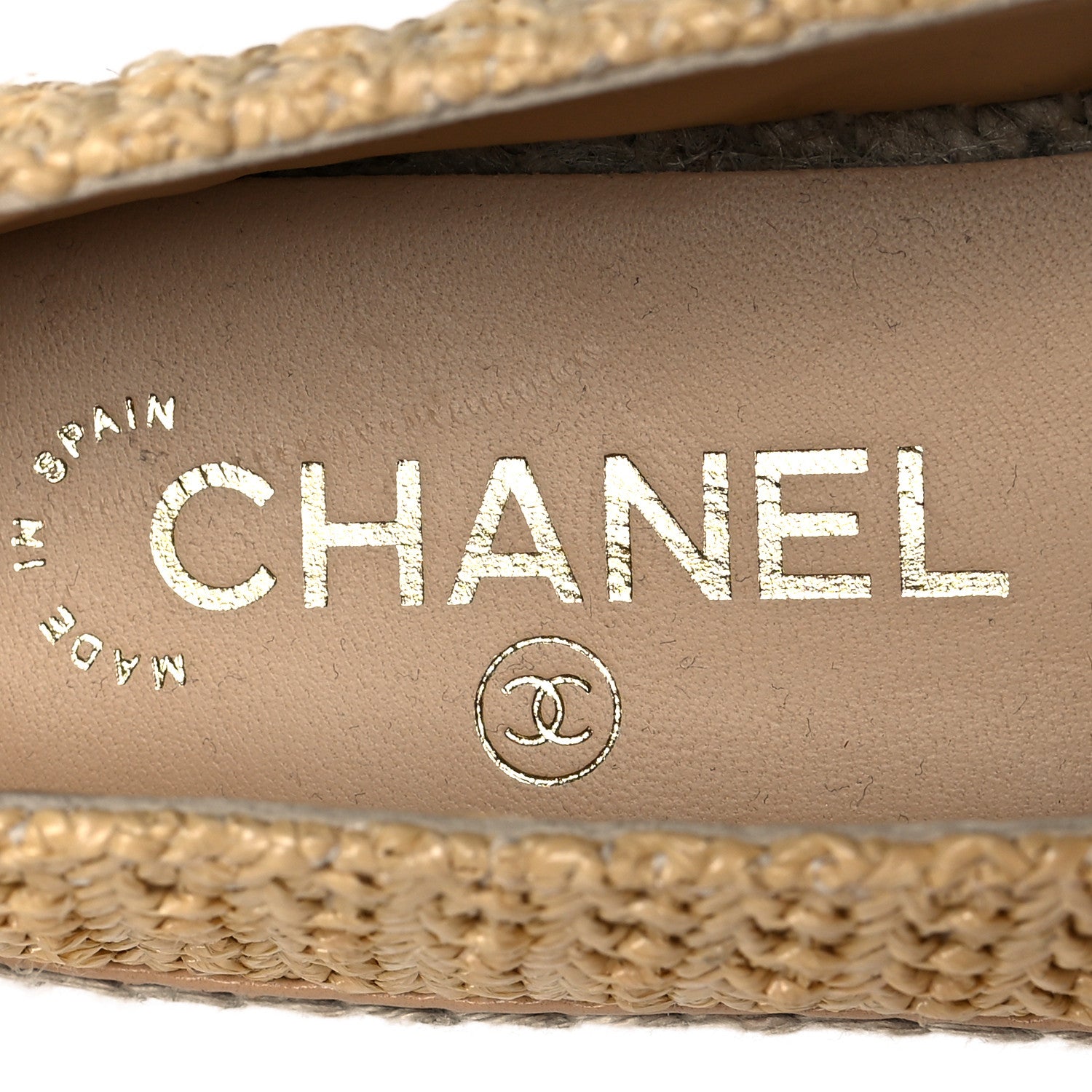Chanel Braided Fabric Lambskin CC Espadrilles 36 Beige Black 7 of 8