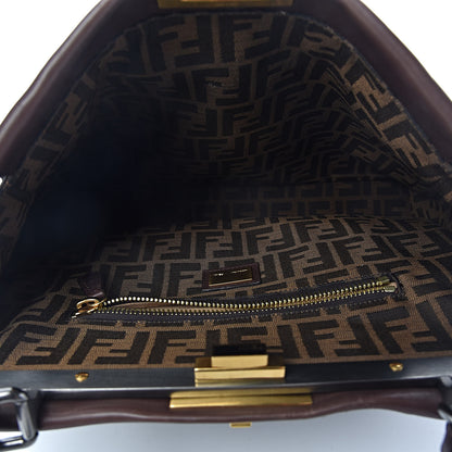 Fendi Vitello Zucca Large Peekaboo Iconic Satchel Marrone Tobacco 7 of 11