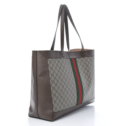 Gucci GG Supreme Monogram Web Large Ophidia Tote Brown 3 of 15
