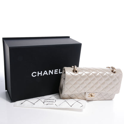 Chanel Iridescent Calfskin Medium Double Flap Light Gold 5 of 8