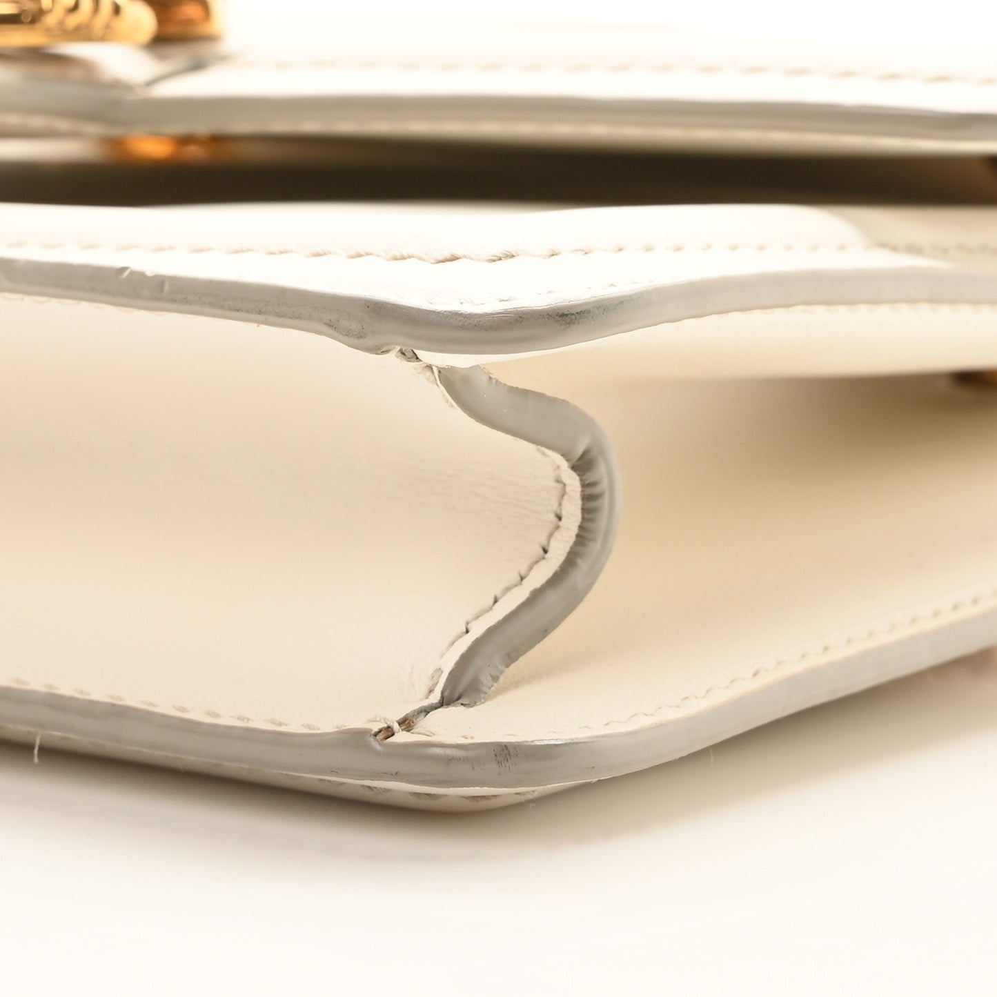 DOLCE GABBANA Smooth Calfskin Small DG Amore Envelope Bag White