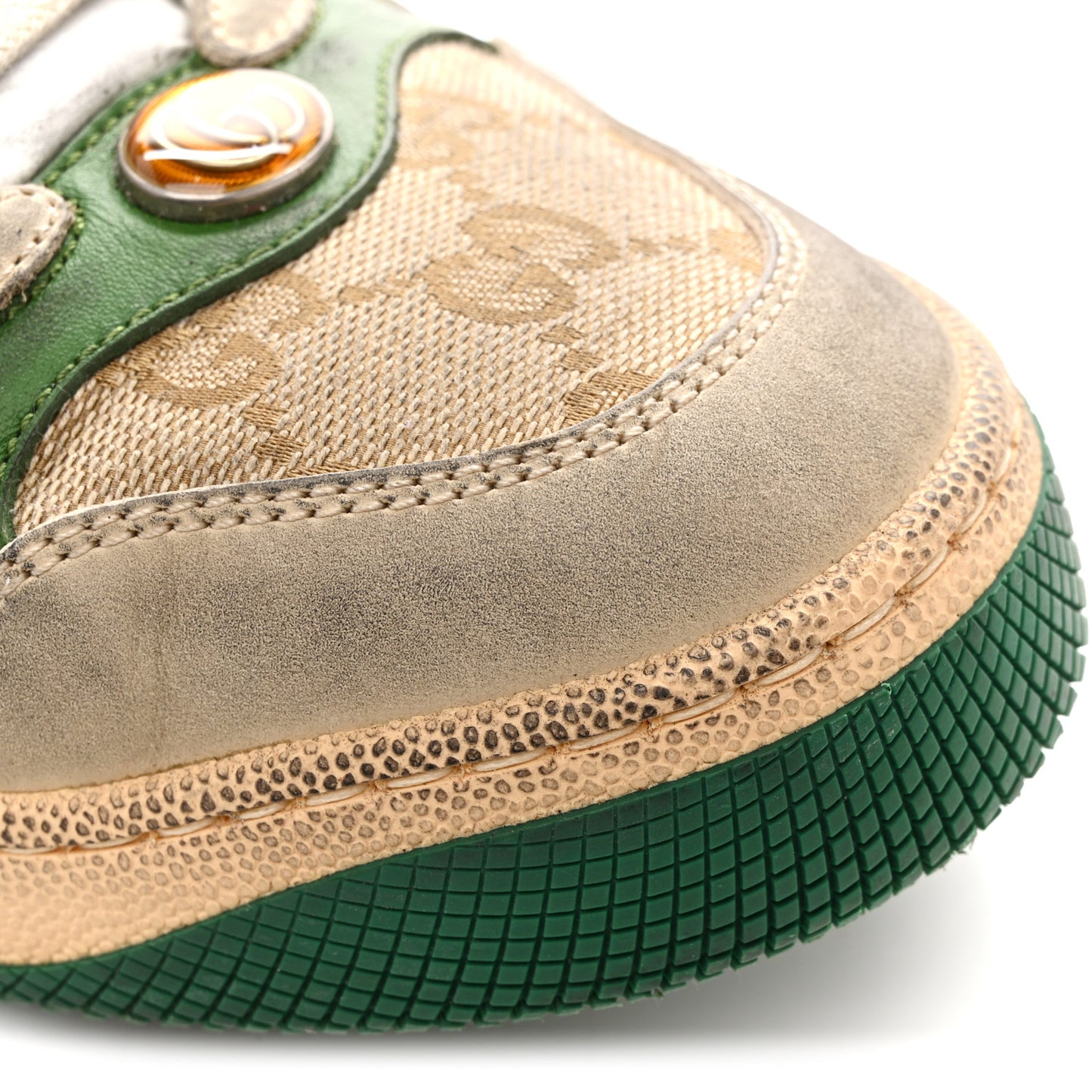 GG Monogram Nubuck Web Womens Screener Sneakers 39 New Sand Dusty Milk Vintage Green 38 New Sand Dusty Milk Vintage Green