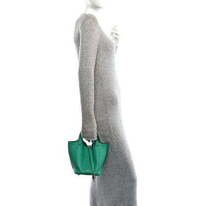 Hermes Taurillon Clemence Swift Eclat Picotin Lock 18 MM Menthe Vert Bosphore 2 of 10