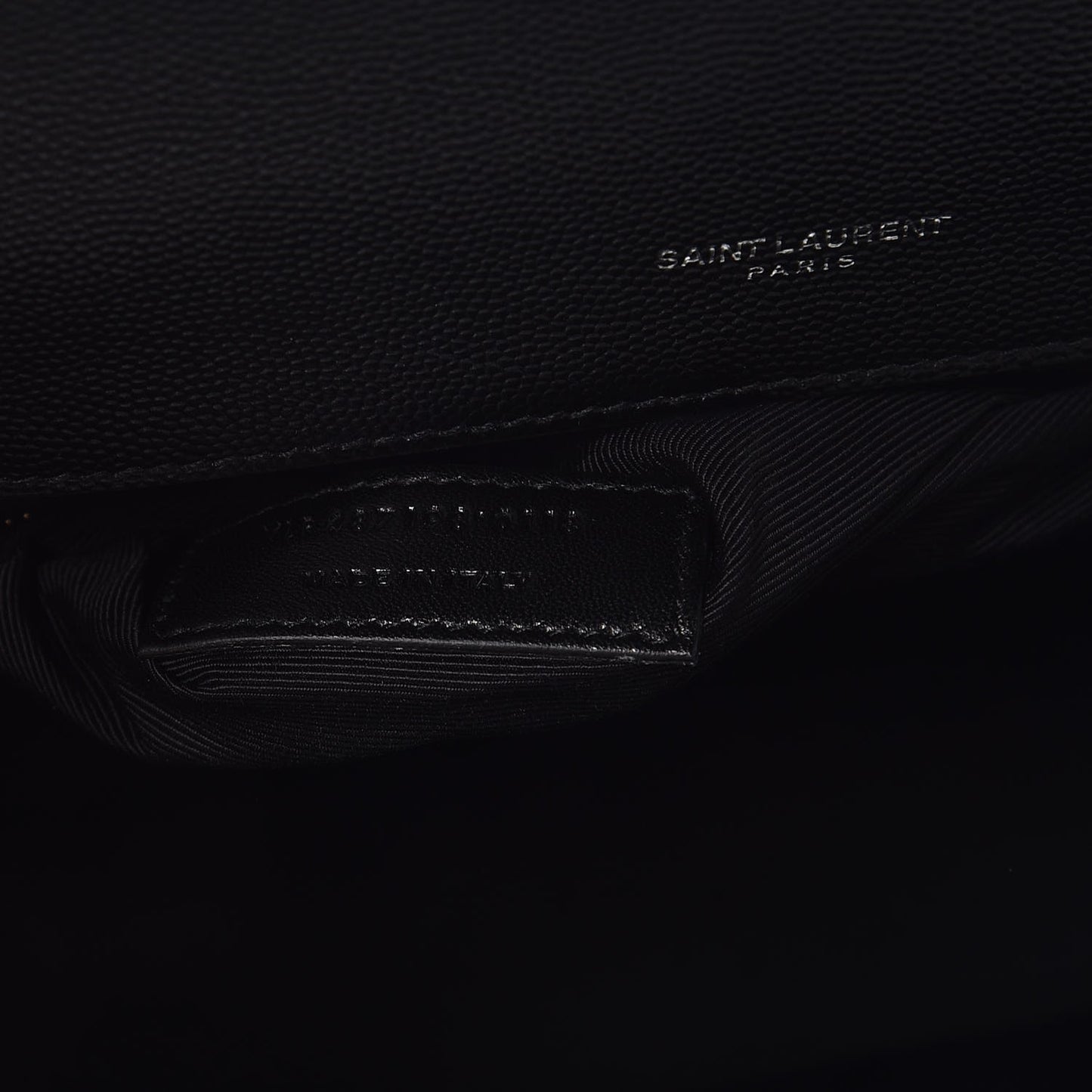 Grain De Poudre Matelasse Chevron Large Monogram Satchel Black