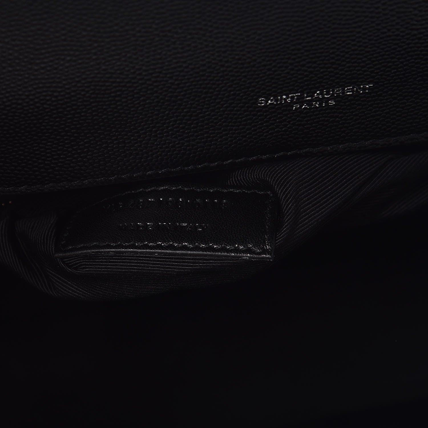 Saint Laurent Grain De Poudre Matelasse Chevron Large Monogram Satchel Black 7 of 7