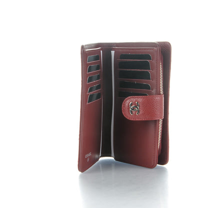 Chanel Caviar Quilted Zipped Pocket Wallet Dark Red 5 of 8