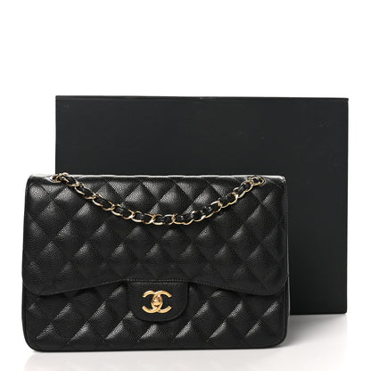Chanel Caviar Quilted Jumbo Double Flap Black 11 of 11