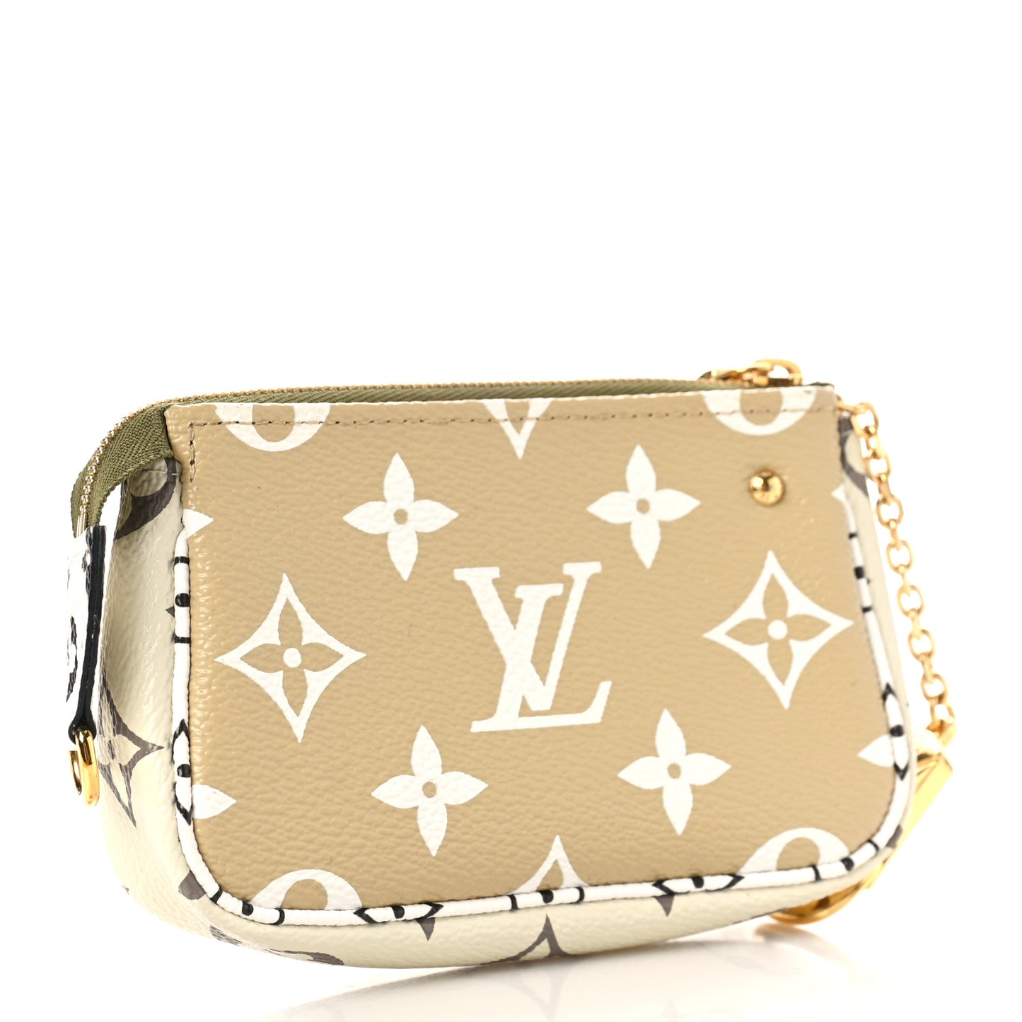 Monogram Giant Micro Pochette Accessories Kaki White