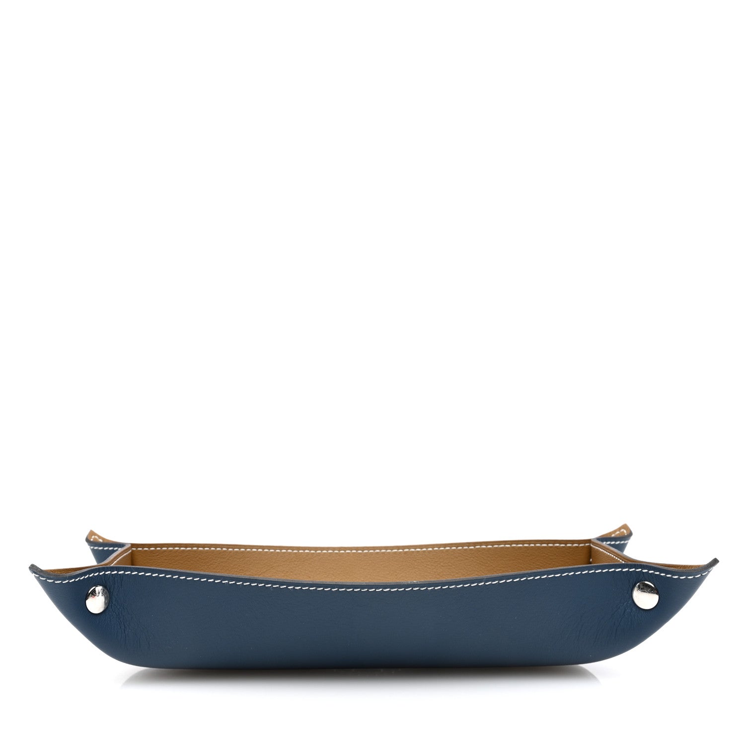 Hermes Taurillon Mises et Relances H Evelyne Pencil Case Kraft Bleu Regate 5 of 6