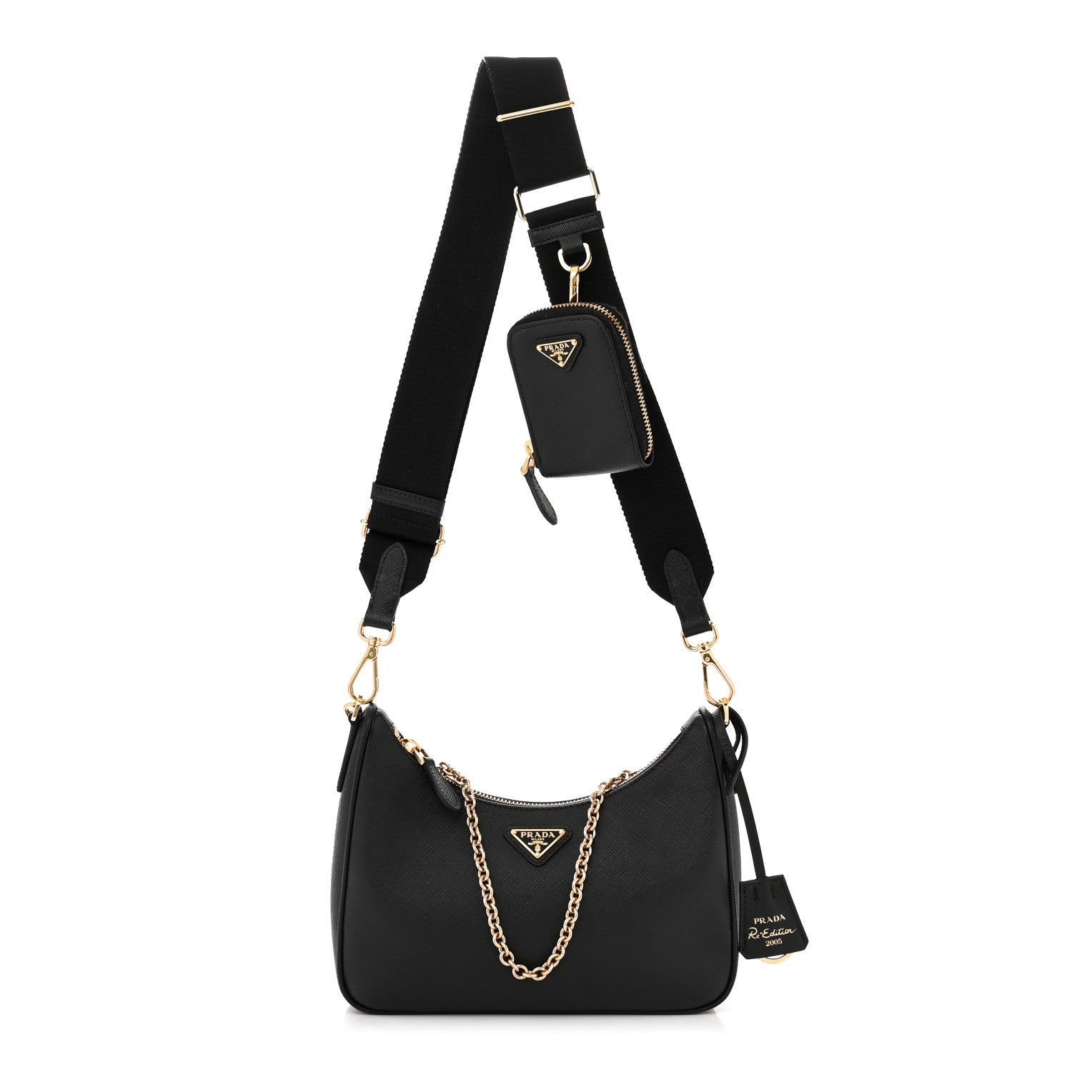 Prada Saffiano Lux Re-Edition 2005 Shoulder Bag Black 1 of 11