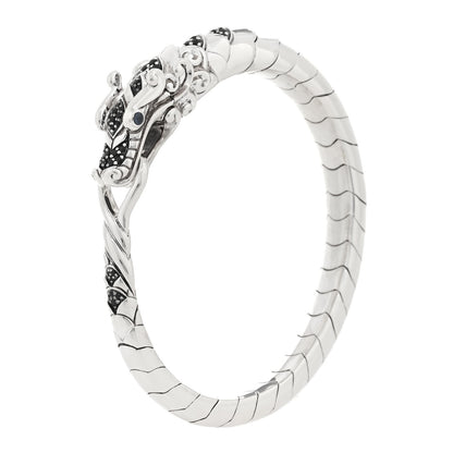 John Hardy Sterling Silver Black Spinel Sapphire Naga Dragon Bracelet 4 of 4