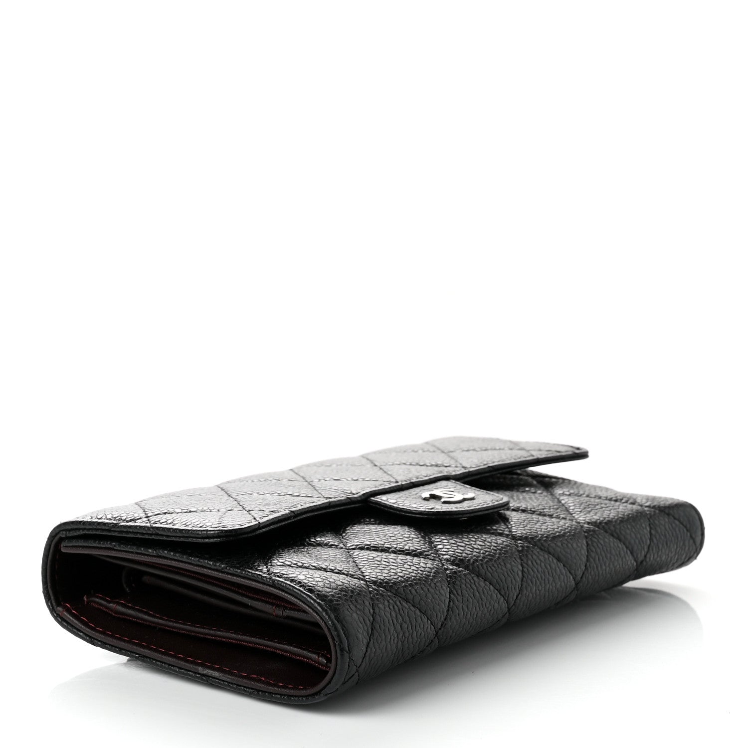 Chanel Caviar Quilted Large Gusset Flap Wallet Black 4 of 9