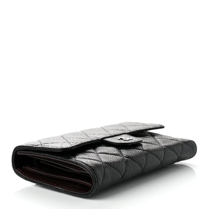 Chanel Caviar Quilted Large Gusset Flap Wallet Black 4 of 9